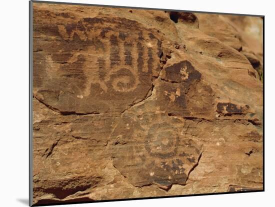 Petroglyphs Drawn in Sandstone by Anasazi Indians Around 500Ad, Valley of Fire State Park, Nevada-Fraser Hall-Mounted Photographic Print