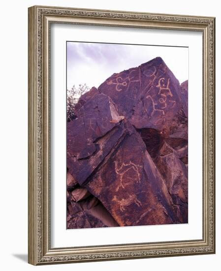 Petroglyphs in Gurvansaikhan National Park, Gobi Desert, Mongolia-Gavriel Jecan-Framed Photographic Print