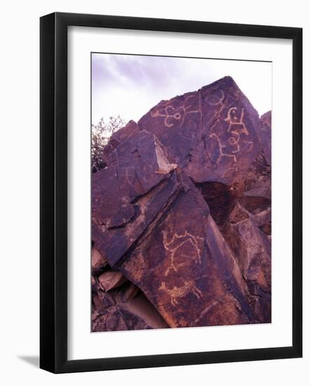 Petroglyphs in Gurvansaikhan National Park, Gobi Desert, Mongolia-Gavriel Jecan-Framed Photographic Print