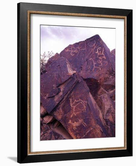 Petroglyphs in Gurvansaikhan National Park, Gobi Desert, Mongolia-Gavriel Jecan-Framed Photographic Print