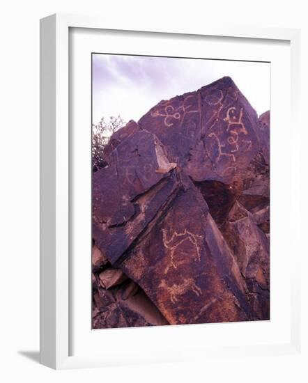 Petroglyphs in Gurvansaikhan National Park, Gobi Desert, Mongolia-Gavriel Jecan-Framed Photographic Print