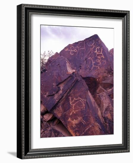 Petroglyphs in Gurvansaikhan National Park, Gobi Desert, Mongolia-Gavriel Jecan-Framed Photographic Print