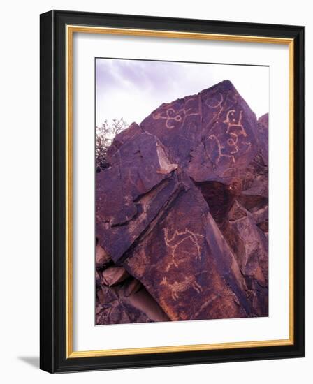 Petroglyphs in Gurvansaikhan National Park, Gobi Desert, Mongolia-Gavriel Jecan-Framed Photographic Print