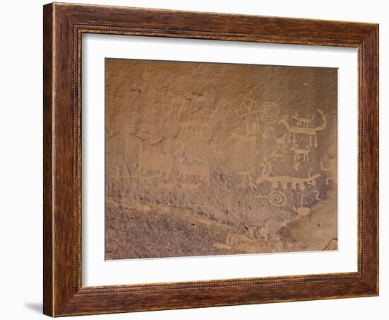 Petroglyphs Near Una Vida, Chaco Culture National Historic Park, New Mexico, USA-James Hager-Framed Photographic Print