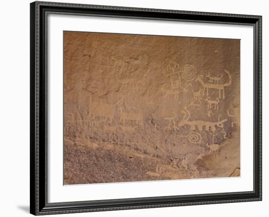 Petroglyphs Near Una Vida, Chaco Culture National Historic Park, New Mexico, USA-James Hager-Framed Photographic Print