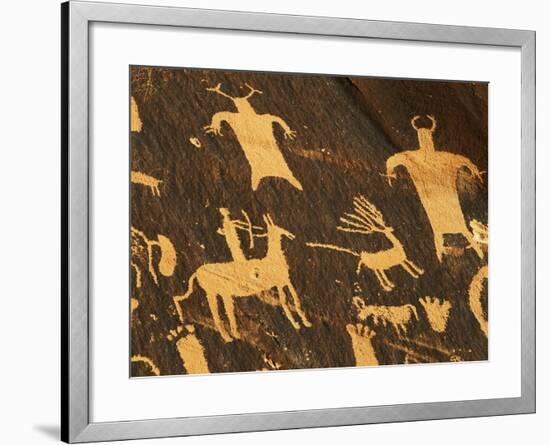 Petroglyphs, Newspaper Rock State Historic Monument, Canyonlands National Park, Utah, USA-David Barnes-Framed Photographic Print