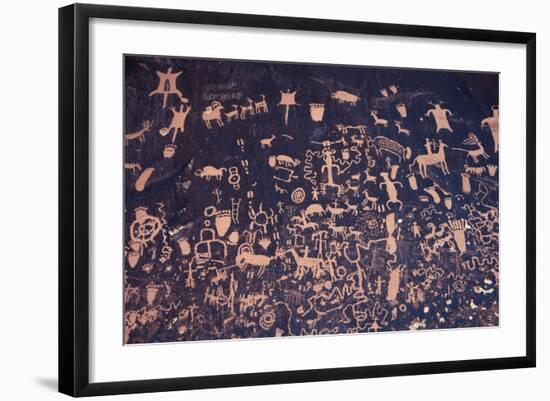 Petroglyphs, Newspaper Rock State Historic Monument, Canyonlands National Park, Utah, USA-Paul Souders-Framed Photographic Print