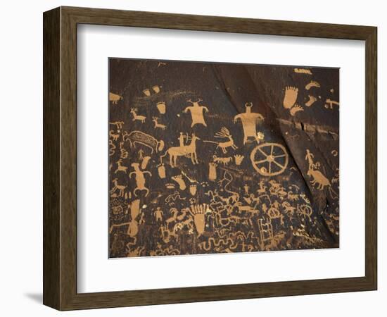 Petroglyphs, Newspaper Rock State Historic Monument, Canyonlands National Park, Utah, USA-David Barnes-Framed Photographic Print