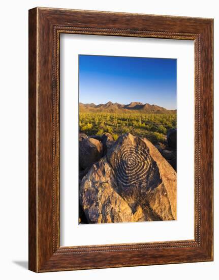 Petroglyphs on Signal Hill, Saguaro National Park, Tucson, Arizona, Usa-Russ Bishop-Framed Photographic Print