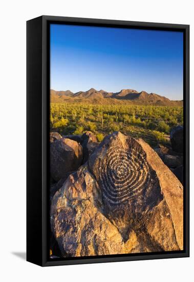 Petroglyphs on Signal Hill, Saguaro National Park, Tucson, Arizona, Usa-Russ Bishop-Framed Premier Image Canvas