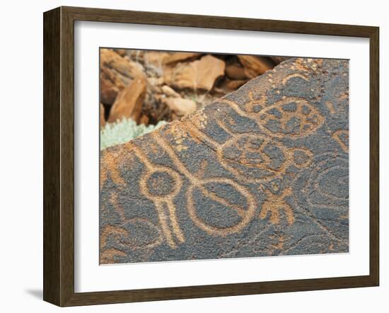 Petroglyphs or Rock Engravings, Twyfelfontein, UNESCO World Heritage Site, Damaraland, Namibia-Nico Tondini-Framed Photographic Print