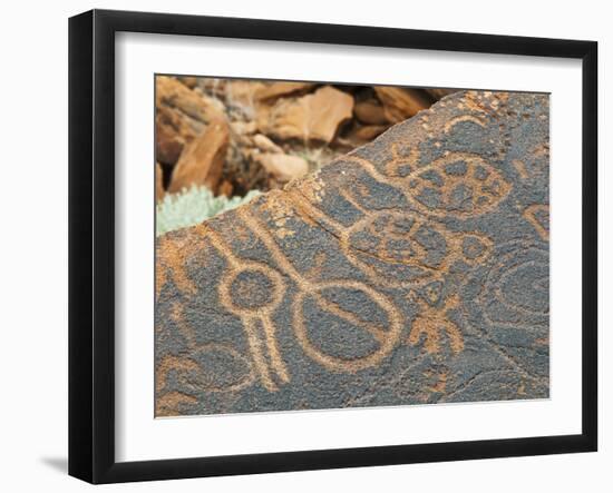 Petroglyphs or Rock Engravings, Twyfelfontein, UNESCO World Heritage Site, Damaraland, Namibia-Nico Tondini-Framed Photographic Print