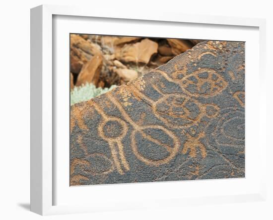 Petroglyphs or Rock Engravings, Twyfelfontein, UNESCO World Heritage Site, Damaraland, Namibia-Nico Tondini-Framed Photographic Print
