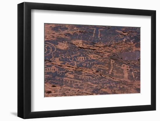 Petroglyphs, Petroglyph Canyon, Valley of Fire State Park, Nevada, USA-Michel Hersen-Framed Photographic Print