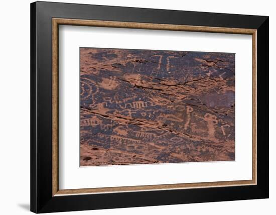 Petroglyphs, Petroglyph Canyon, Valley of Fire State Park, Nevada, USA-Michel Hersen-Framed Photographic Print