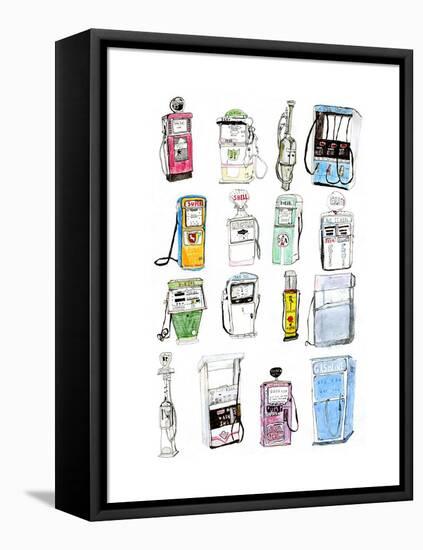 Petrol Pumps-Pat Macdonald-Framed Premier Image Canvas