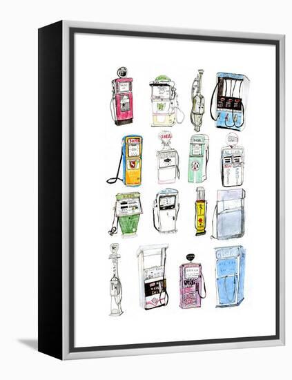 Petrol Pumps-Pat Macdonald-Framed Premier Image Canvas