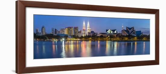 Petronas Towers and City Skyline, Lake Titiwangsa, Kuala Lumpur, Malaysia-Peter Adams-Framed Photographic Print