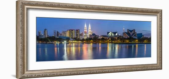 Petronas Towers and City Skyline, Lake Titiwangsa, Kuala Lumpur, Malaysia-Peter Adams-Framed Photographic Print