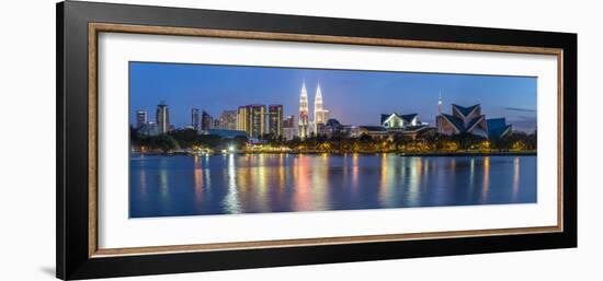 Petronas Towers and City Skyline, Lake Titiwangsa, Kuala Lumpur, Malaysia-Peter Adams-Framed Photographic Print