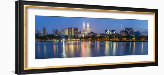 Petronas Towers and City Skyline, Lake Titiwangsa, Kuala Lumpur, Malaysia-Peter Adams-Framed Photographic Print