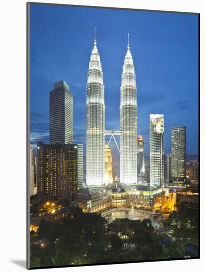 Petronas Towers and Klcc, Kuala Lumpur, Malaysia-Jon Arnold-Mounted Photographic Print