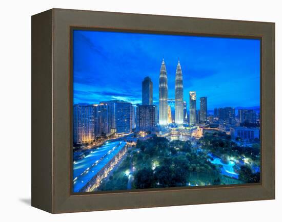 Petronas Towers and Klcc, Kuala Lumpur, Malaysia-Jon Arnold-Framed Premier Image Canvas