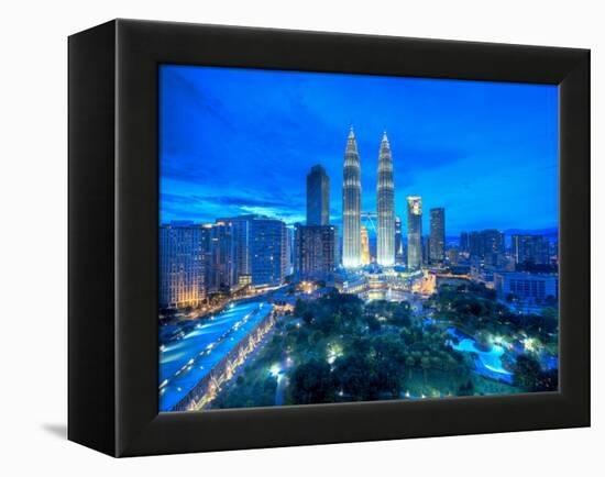 Petronas Towers and Klcc, Kuala Lumpur, Malaysia-Jon Arnold-Framed Premier Image Canvas