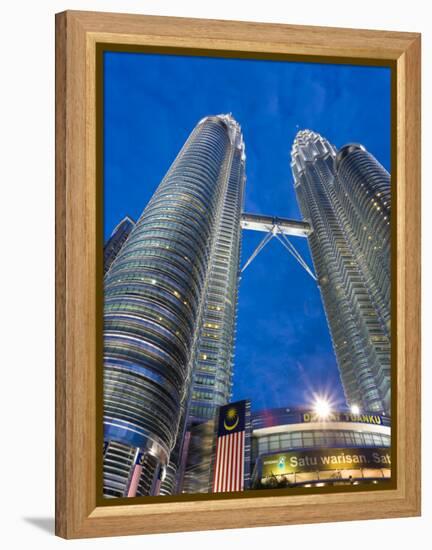 Petronas Towers and Malaysian National Flag, Kuala Lumpur, Malaysia-Gavin Hellier-Framed Premier Image Canvas