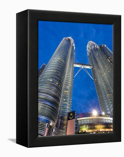 Petronas Towers and Malaysian National Flag, Kuala Lumpur, Malaysia-Gavin Hellier-Framed Premier Image Canvas