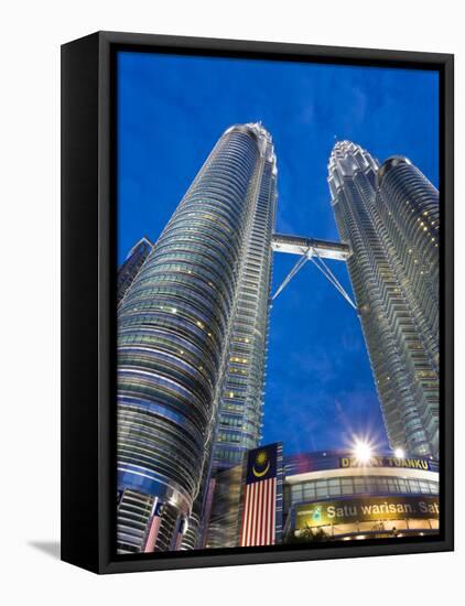 Petronas Towers and Malaysian National Flag, Kuala Lumpur, Malaysia-Gavin Hellier-Framed Premier Image Canvas