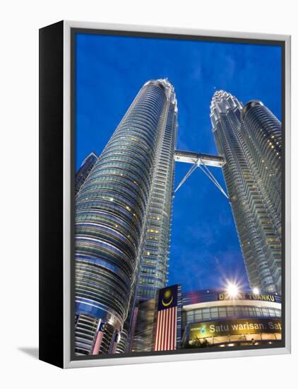 Petronas Towers and Malaysian National Flag, Kuala Lumpur, Malaysia-Gavin Hellier-Framed Premier Image Canvas