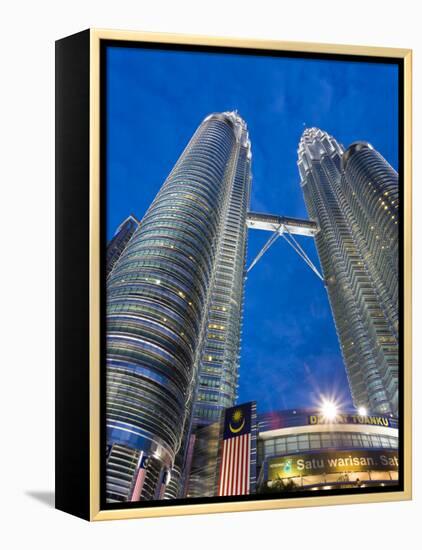 Petronas Towers and Malaysian National Flag, Kuala Lumpur, Malaysia-Gavin Hellier-Framed Premier Image Canvas