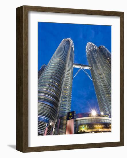 Petronas Towers and Malaysian National Flag, Kuala Lumpur, Malaysia-Gavin Hellier-Framed Photographic Print