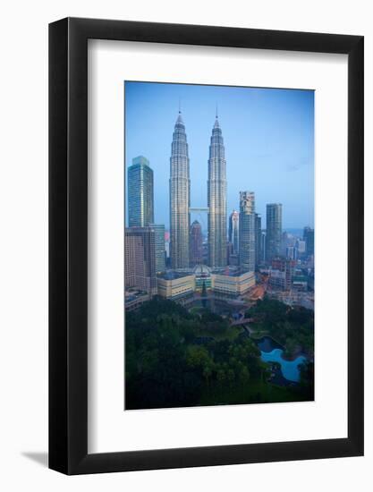 Petronas Towers at Daybreak, Kuala Lumpur, Malaysia, Southeast Asia, Asia-Frank Fell-Framed Photographic Print