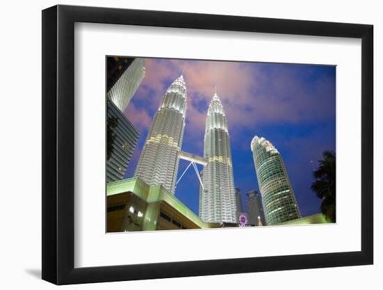 Petronas Towers at Night, Kuala Lumpur, Malaysia, Southeast Asia, Asia-Frank Fell-Framed Photographic Print