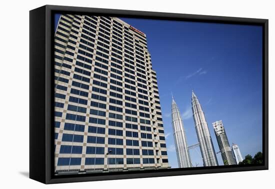 Petronas Twin Towers and Business Building on Left, Kuala Lumpur, Malaysia, Southeast Asia-Charcrit Boonsom-Framed Premier Image Canvas