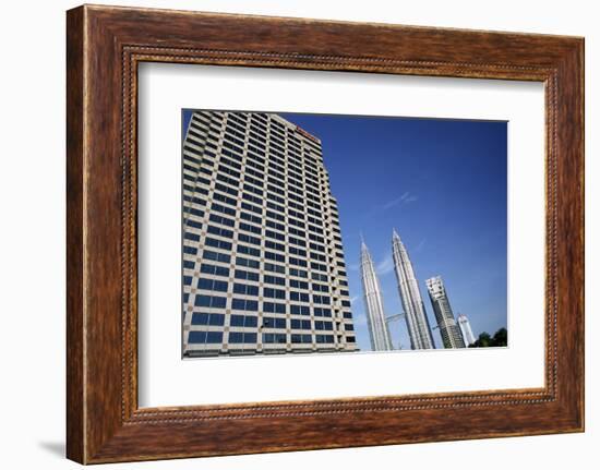 Petronas Twin Towers and Business Building on Left, Kuala Lumpur, Malaysia, Southeast Asia-Charcrit Boonsom-Framed Photographic Print