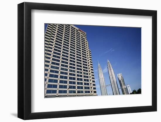 Petronas Twin Towers and Business Building on Left, Kuala Lumpur, Malaysia, Southeast Asia-Charcrit Boonsom-Framed Photographic Print