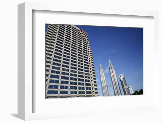 Petronas Twin Towers and Business Building on Left, Kuala Lumpur, Malaysia, Southeast Asia-Charcrit Boonsom-Framed Photographic Print