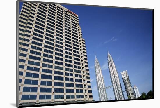 Petronas Twin Towers and Business Building on Left, Kuala Lumpur, Malaysia, Southeast Asia-Charcrit Boonsom-Mounted Photographic Print