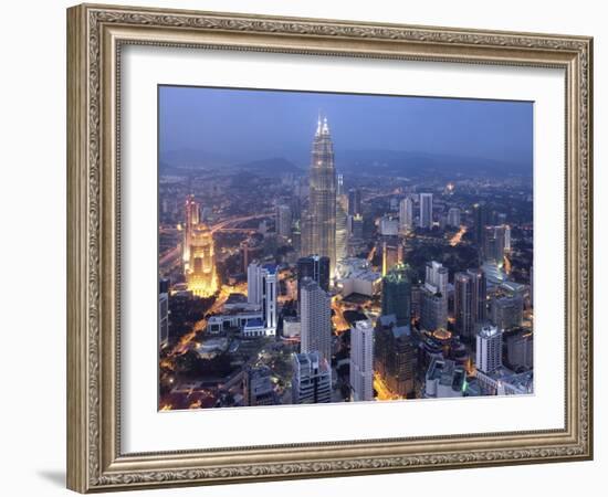 Petronas Twin Towers from Kl Tower, Kuala Lumpur, Malaysia-Demetrio Carrasco-Framed Photographic Print