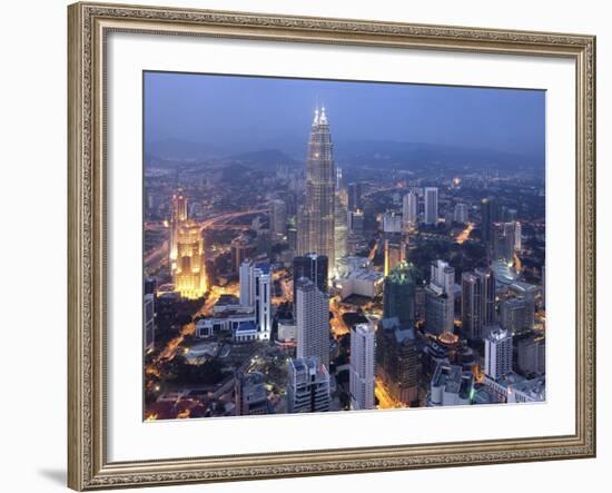 Petronas Twin Towers from Kl Tower, Kuala Lumpur, Malaysia-Demetrio Carrasco-Framed Photographic Print