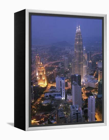 Petronas Twin Towers from Kl Tower, Kuala Lumpur, Malaysia-Demetrio Carrasco-Framed Premier Image Canvas