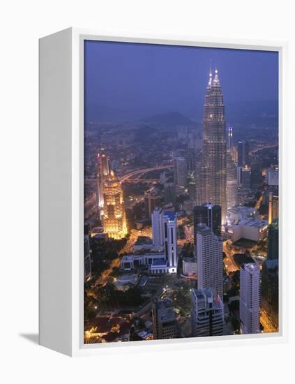 Petronas Twin Towers from Kl Tower, Kuala Lumpur, Malaysia-Demetrio Carrasco-Framed Premier Image Canvas