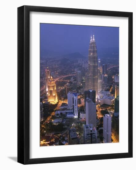 Petronas Twin Towers from Kl Tower, Kuala Lumpur, Malaysia-Demetrio Carrasco-Framed Photographic Print