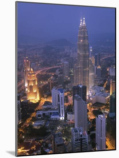 Petronas Twin Towers from Kl Tower, Kuala Lumpur, Malaysia-Demetrio Carrasco-Mounted Photographic Print