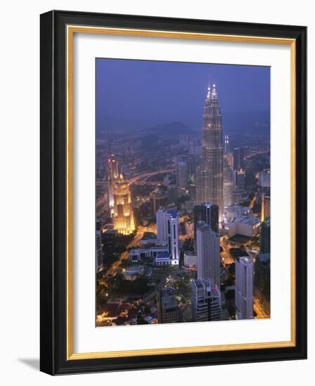 Petronas Twin Towers from Kl Tower, Kuala Lumpur, Malaysia-Demetrio Carrasco-Framed Photographic Print