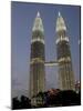 Petronas Twin Towers, One of Tallest Buildings in World, at Twilight, Kuala Lumpur, Malaysia-Richard Nebesky-Mounted Photographic Print