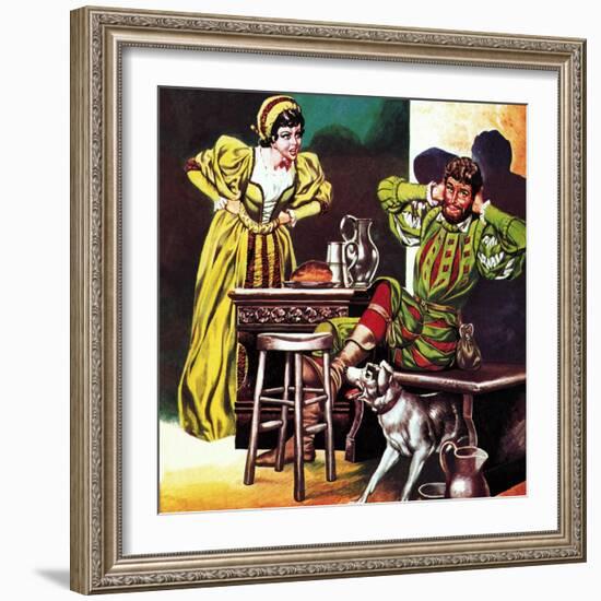 Petruchio and Katherine, from Shakespeare's Comedy, the Taming of the Shrew-Ron Embleton-Framed Giclee Print